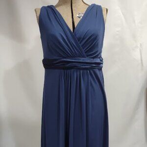 DAVID'S BRIDAL MEDIUM DARK BLUE  COCKTAIL LENGTH FORMAL SLEEVELESS DRESS SIZE 16